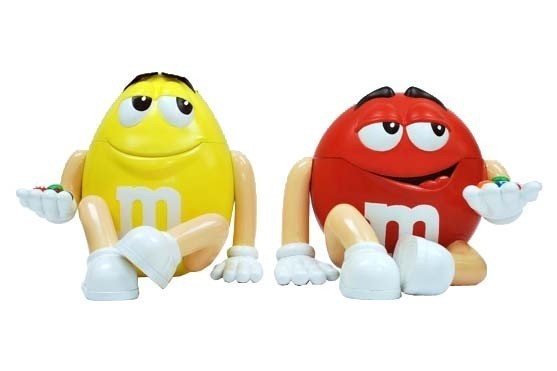 M&M's Christmas Candy Dispenser Fan Red M&M Character